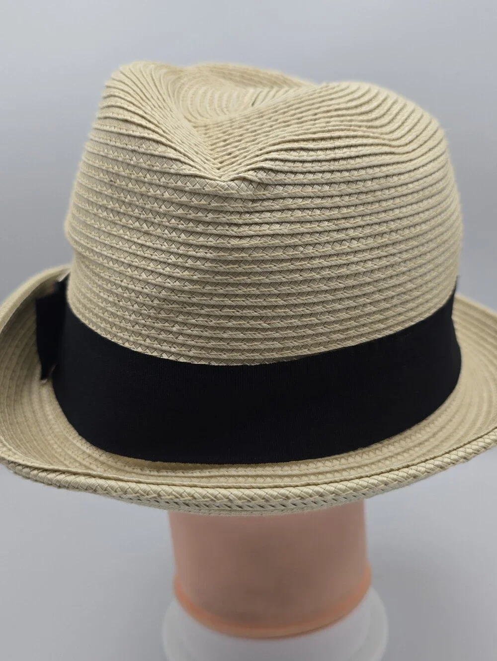 Milani Straw Tan Trilby Fedora Hat Size M-L